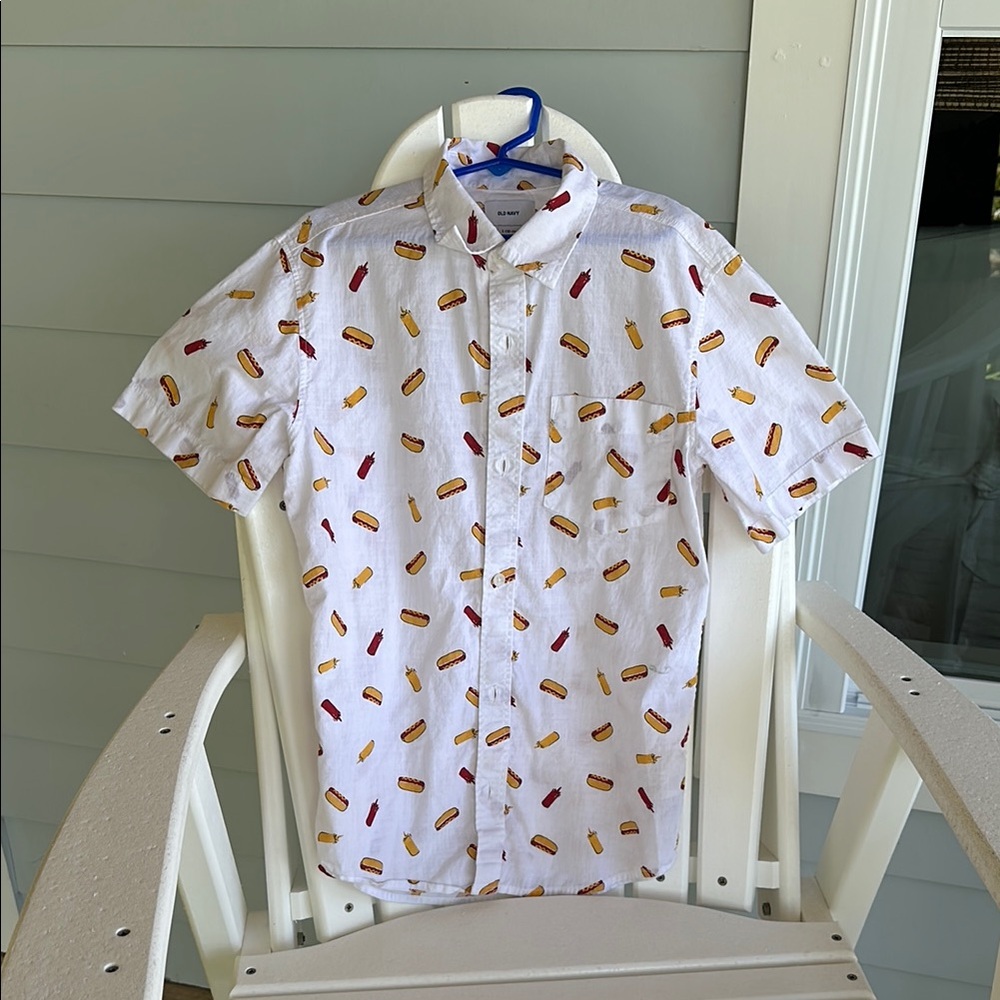 Old Navy White Casual Button Down Shirt